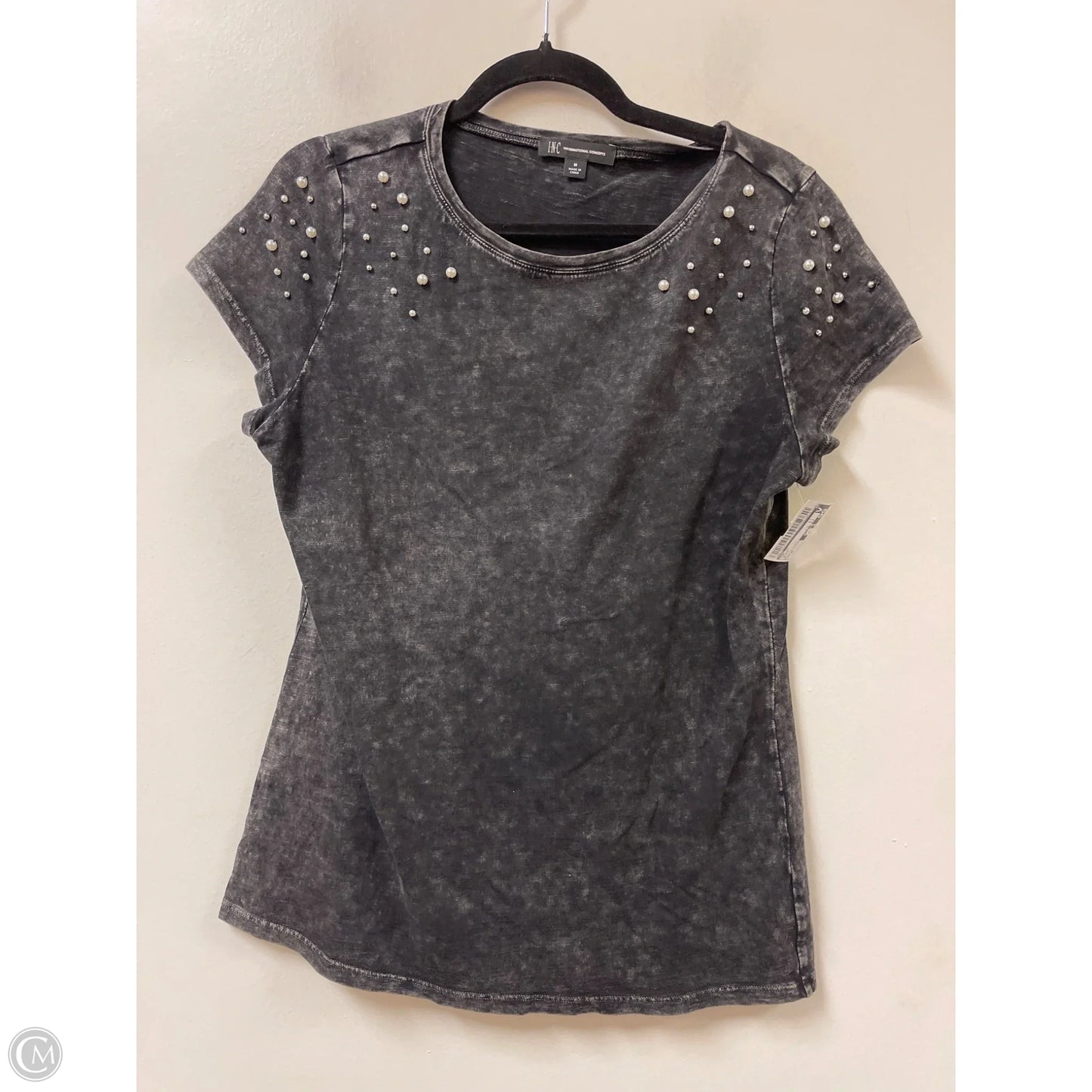 Top Short Sleeve By Inc In Black, Size: M