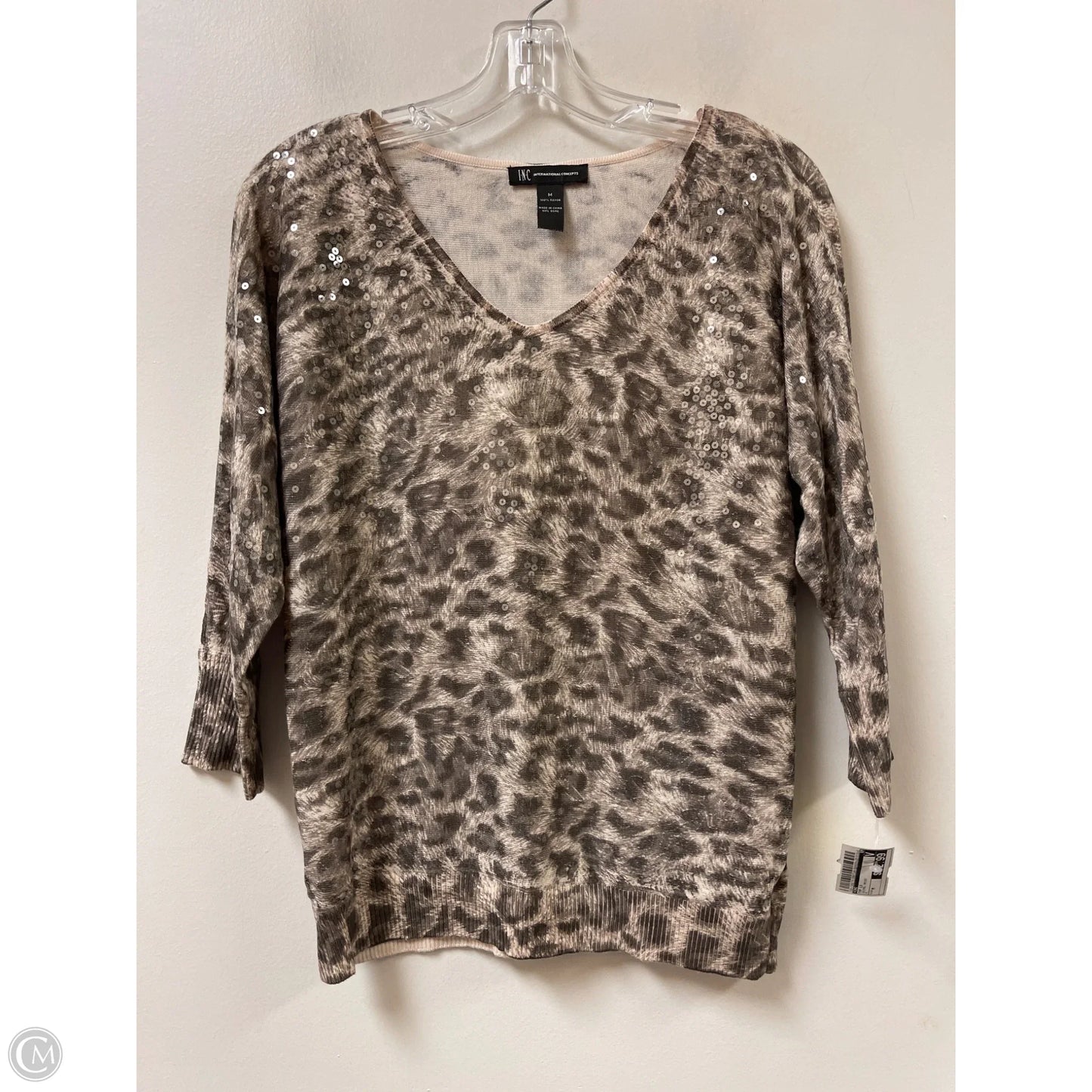 Top Long Sleeve By Inc In Animal Print, Size: M
