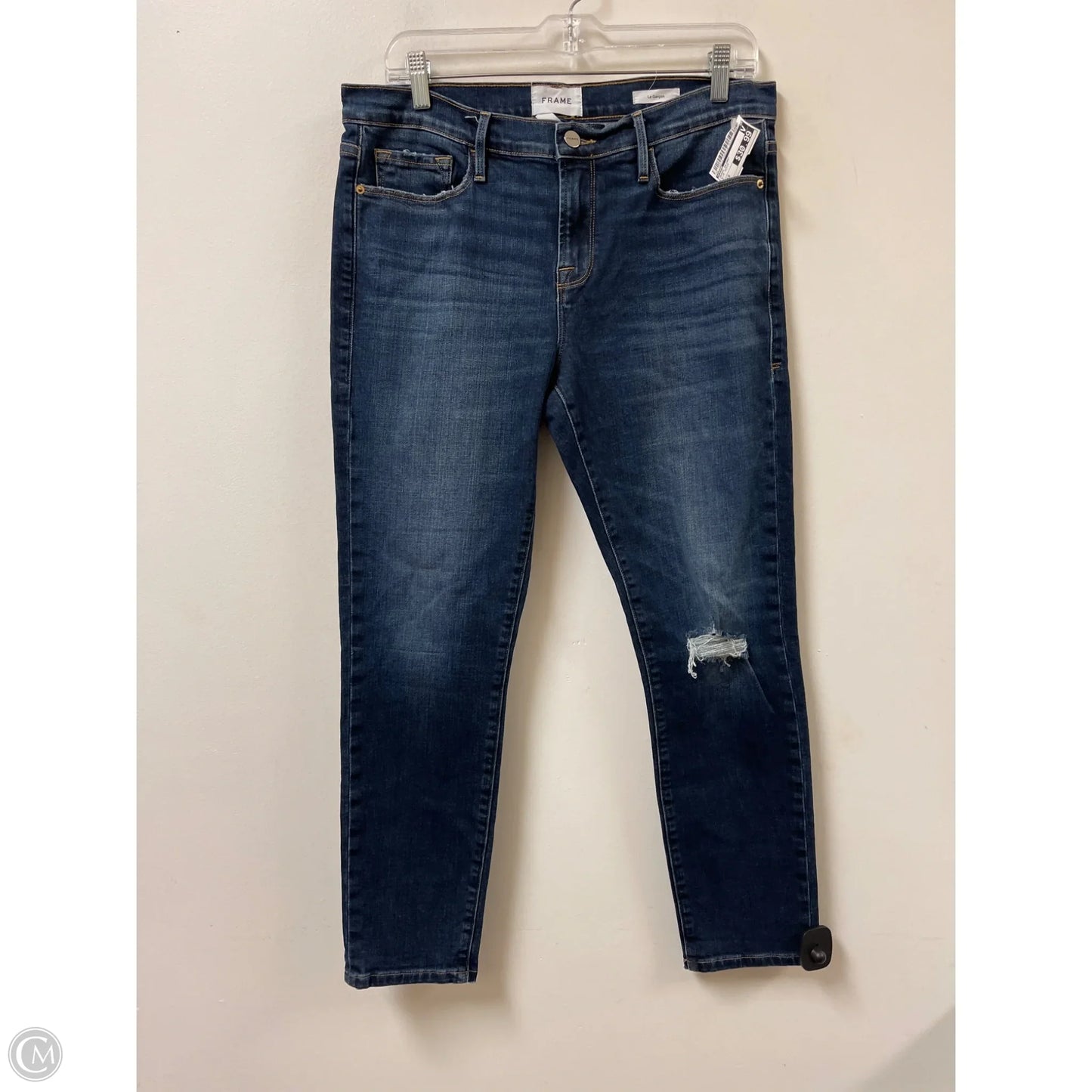 Jeans Skinny By Frame In Blue Denim, Size: 8