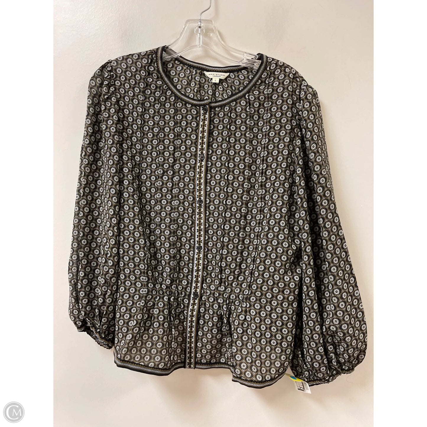 Top Long Sleeve By Max Studio In Black, Size: L