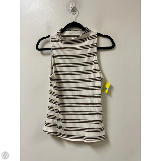 Top Sleeveless By Maeve In Brown & Cream, Size: L