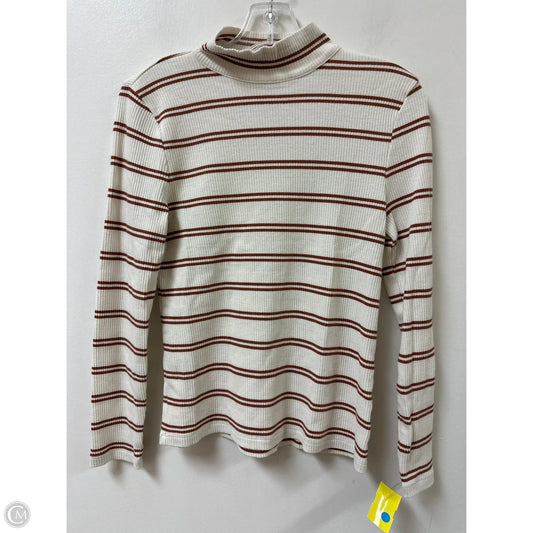 Top Long Sleeve By Talbots In Brown & Cream, Size: Lp