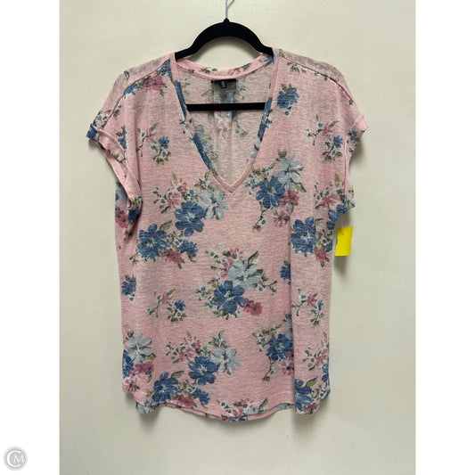 Top Short Sleeve By Bobeau In Floral Print, Size: Xl