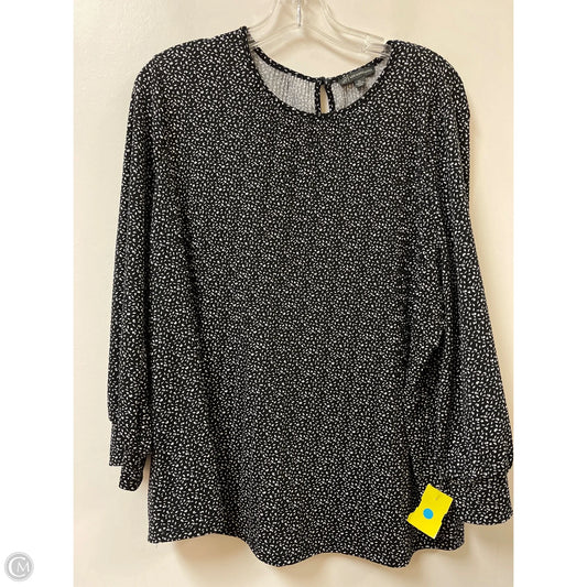 Top Long Sleeve By Adrianna Papell In Black & White, Size: Xl