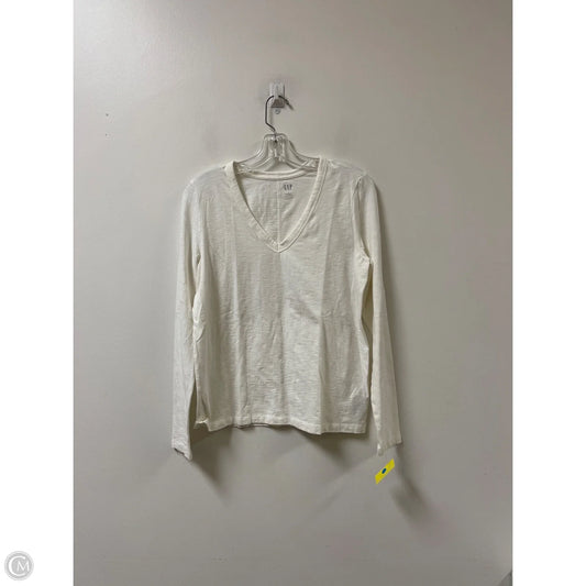 Top Long Sleeve By Gap In White, Size: L