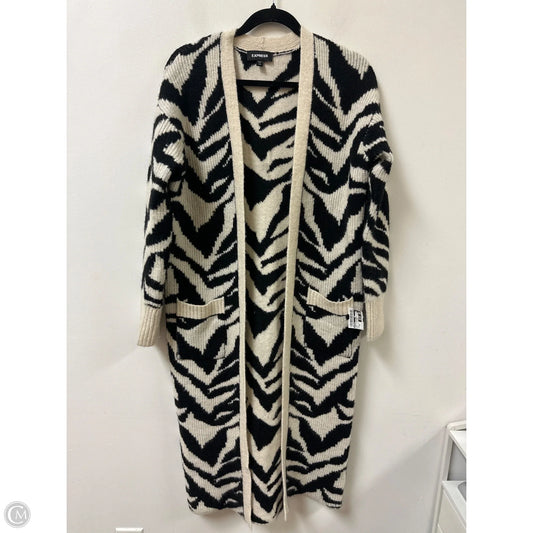 Sweater Cardigan By Express In Black & Cream, Size: Xxs
