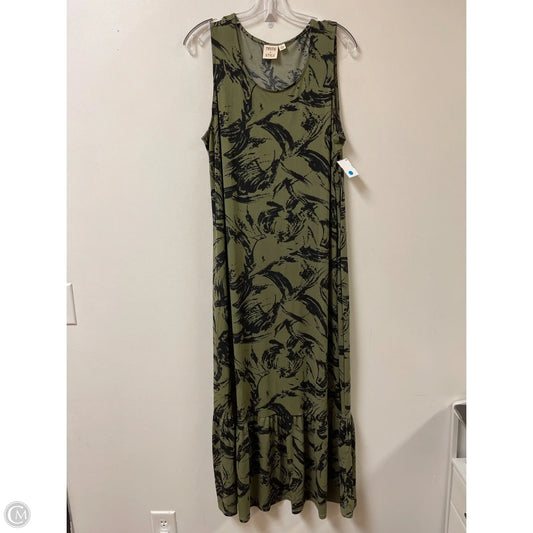 Dress Casual Maxi By Clothes Mentor In Black & Green, Size: L