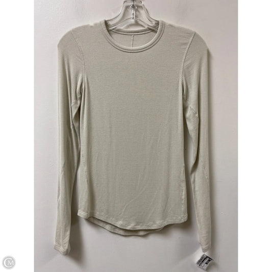 Athletic Top Long Sleeve Crewneck By Lululemon In Tan, Size: Xs