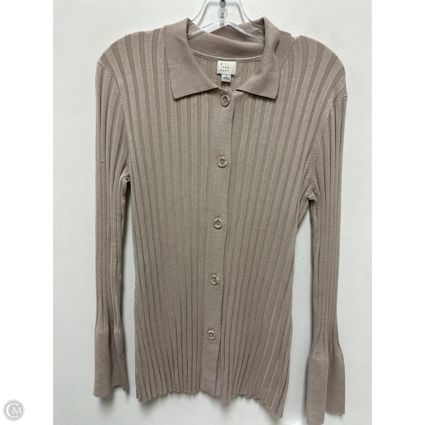 Blouse Long Sleeve By A New Day In Cream, Size: L