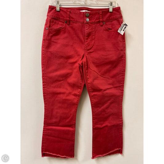 Jeans Cropped By Cabi In Red, Size: 8