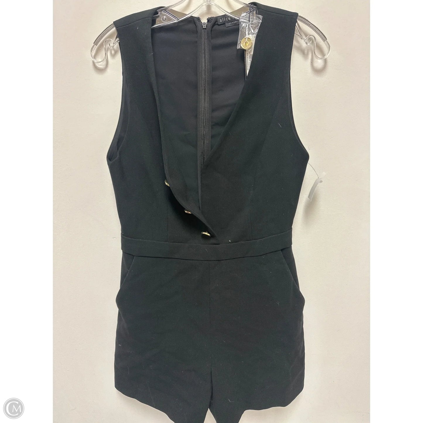 Romper Designer By Alice + Olivia In Black, Size: S