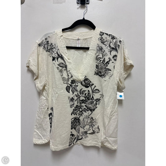 Top Short Sleeve By Daily Practice By Anthropologie In Black & Cream, Size: Xs