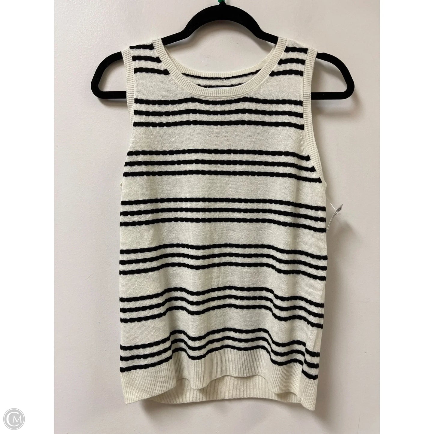 Top Sleeveless By Croft And Barrow In Black & Cream, Size: Mp