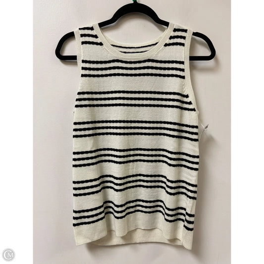 Top Sleeveless By Croft And Barrow In Black & Cream, Size: Mp