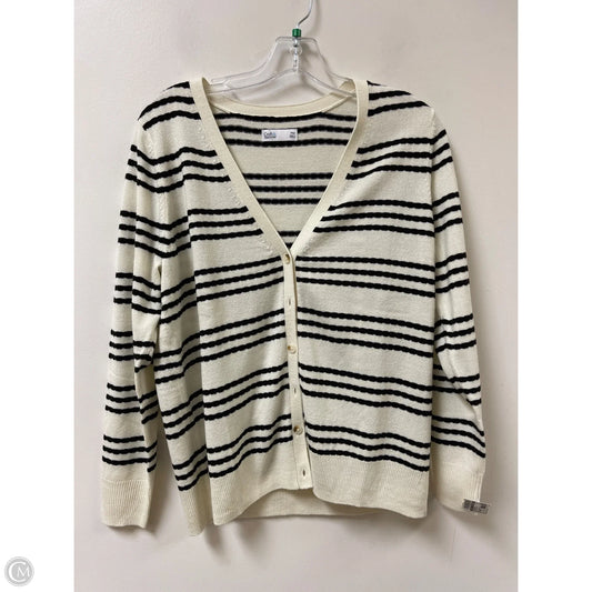 Cardigan By Croft And Barrow In Black & Cream, Size: Mp
