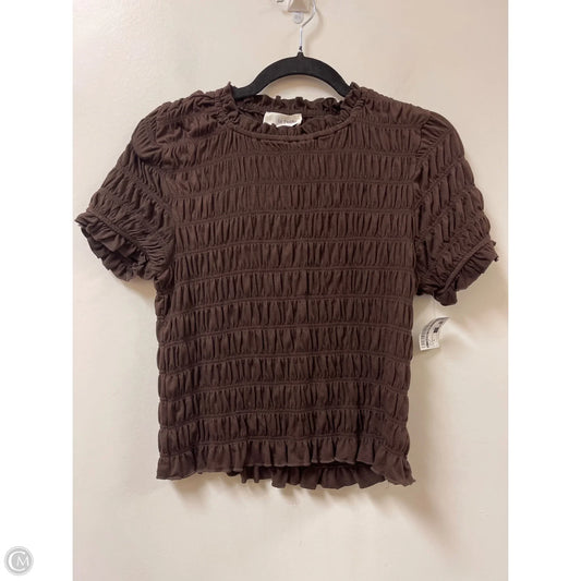 Top Short Sleeve By Clothes Mentor In Brown, Size: Xl