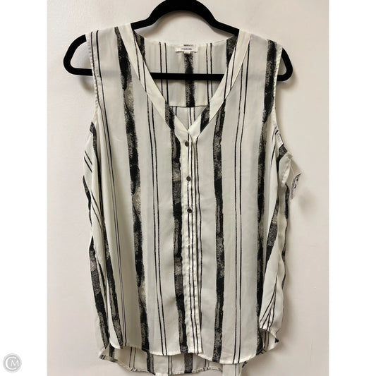 Blouse Sleeveless By Maurices In Black & White, Size: L