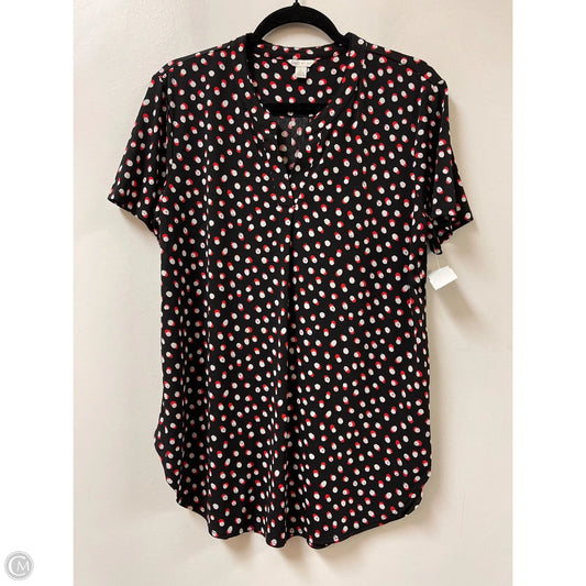 Top Short Sleeve By Cato In Black & Red, Size: L