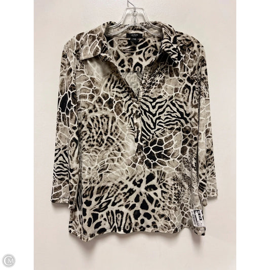Blouse Long Sleeve By Alfani In Animal Print, Size: Mp