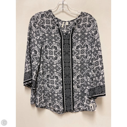 Top Long Sleeve By Cato In Black & White, Size: Xs