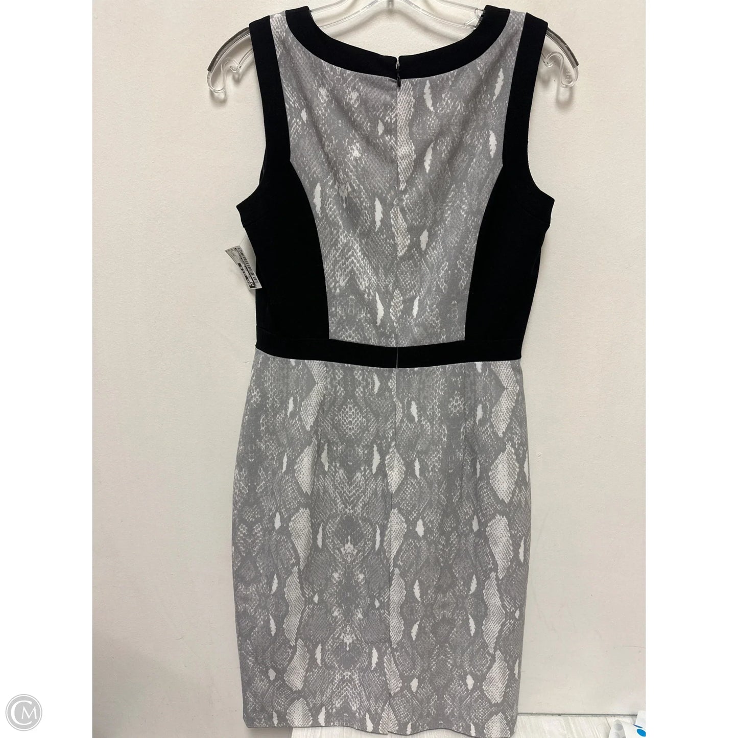 Dress Casual Midi By Calvin Klein In Black & Grey, Size: S
