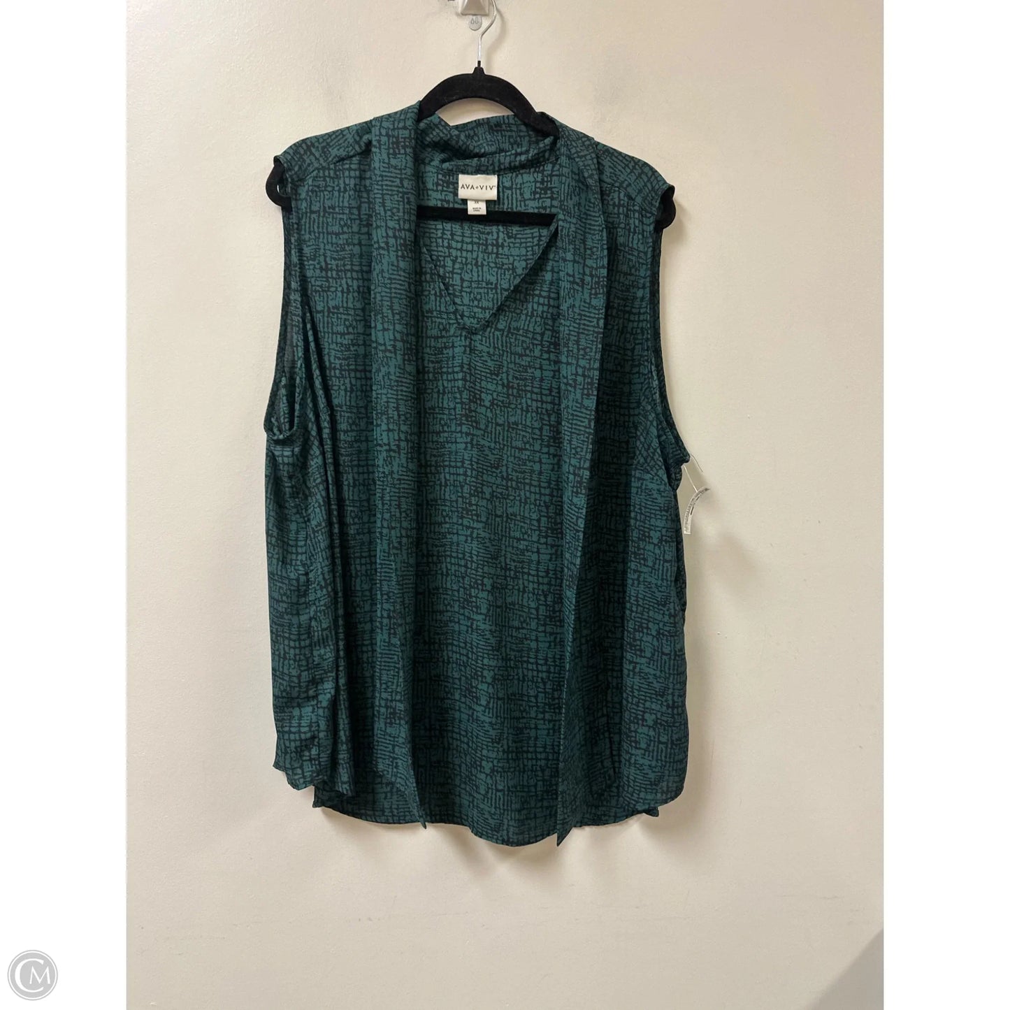 Top Sleeveless By Ava & Viv In Green, Size: 3x