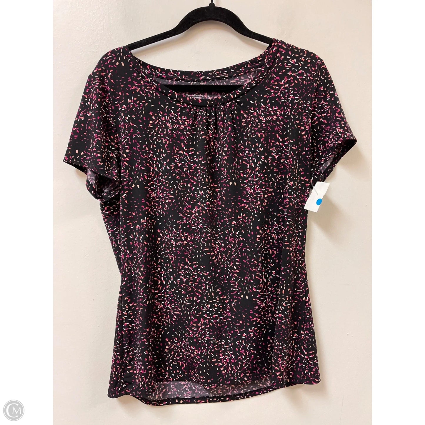 Top Short Sleeve By Worthington In Polkadot Pattern, Size: L