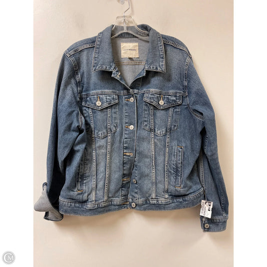 Jacket Denim By Lucky Brand In Blue Denim, Size: Xl