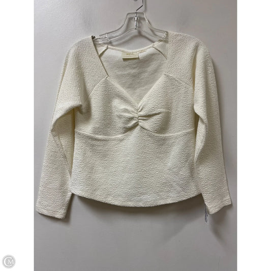Top Long Sleeve By Maeve In Cream, Size: Mp