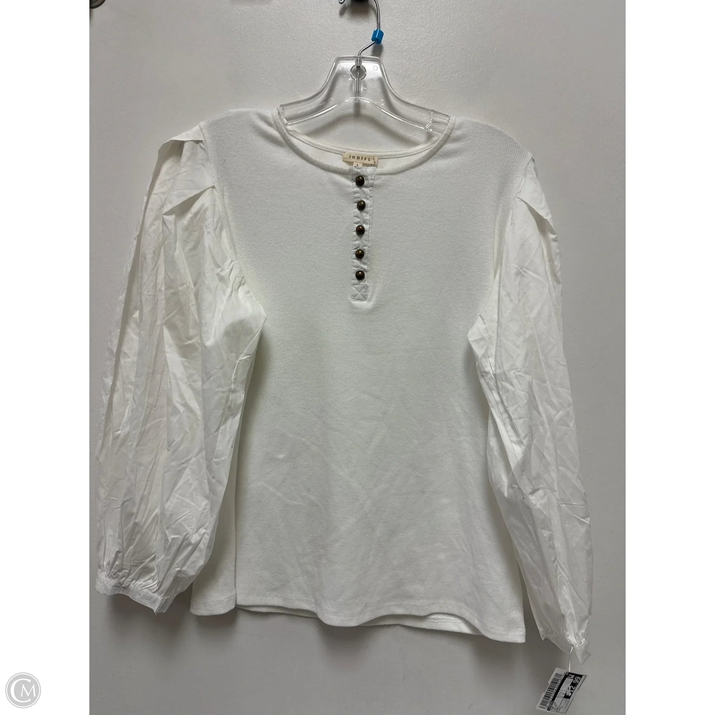 Top Long Sleeve By Jodifl In White, Size: L