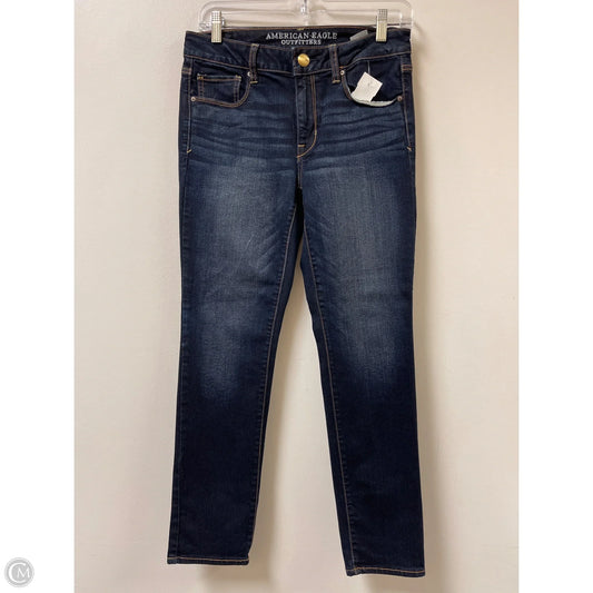Jeans Skinny By American Eagle In Blue Denim, Size: 8