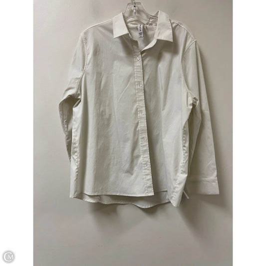 Blouse Long Sleeve By Athleta In White, Size: 1x
