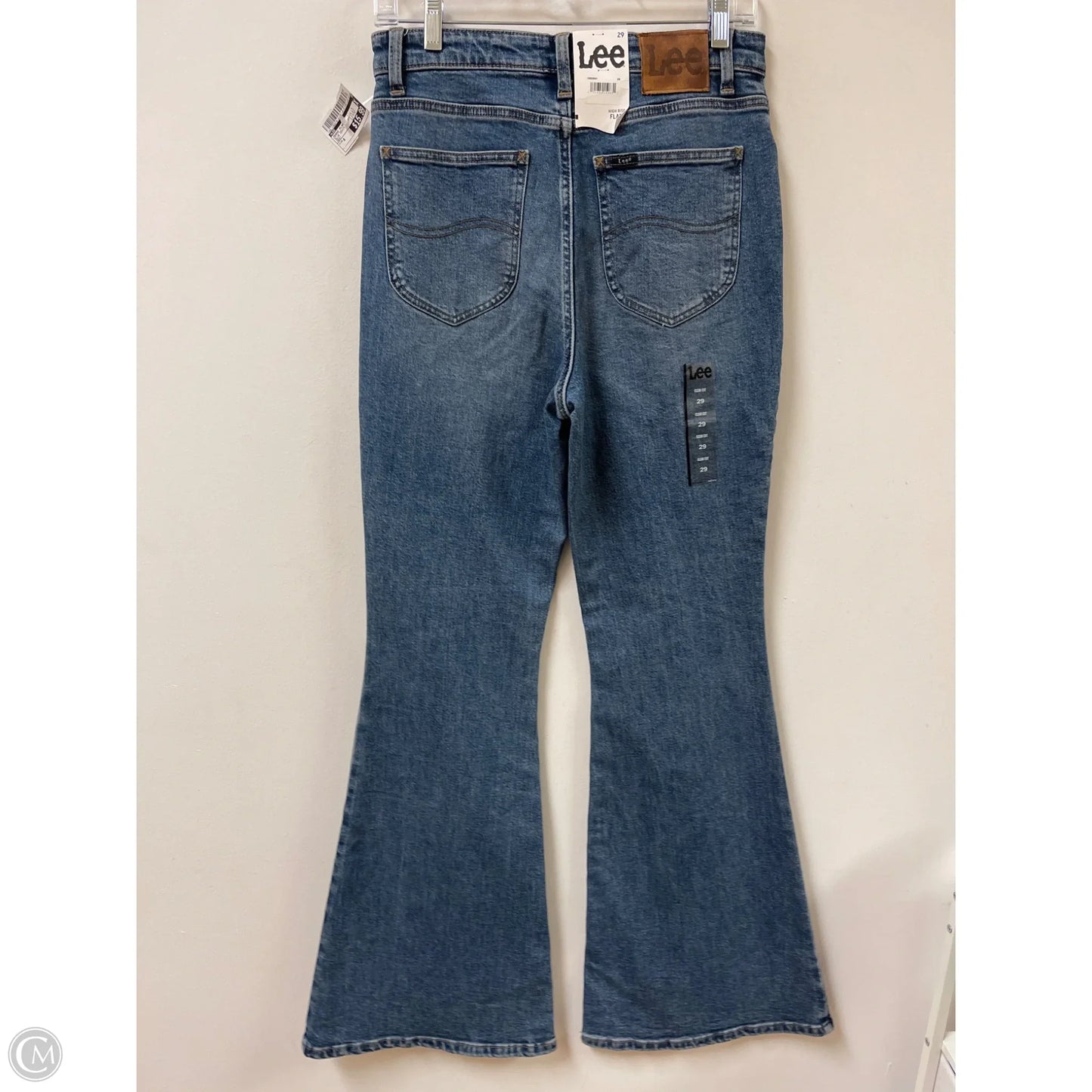 Jeans Flared By Lee In Blue Denim, Size: 8