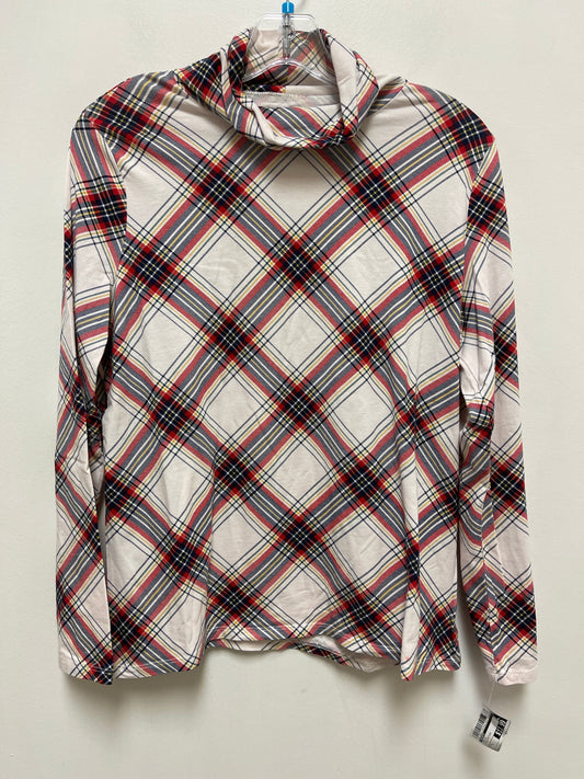 Top Long Sleeve By Talbots In Plaid Pattern, Size: L