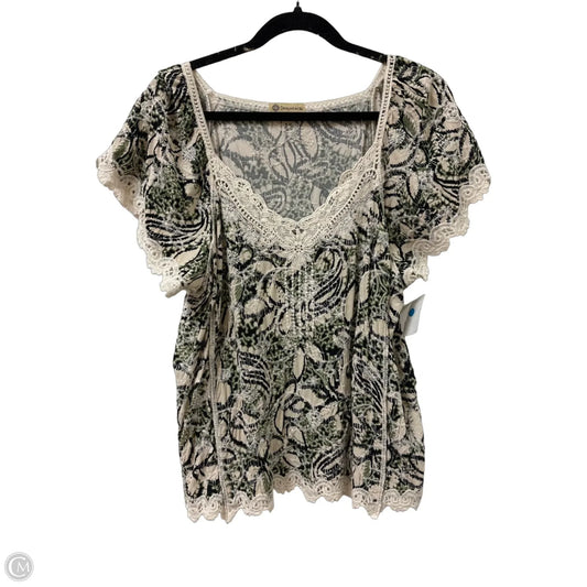 Top Short Sleeve By Democracy In Green, Size: L