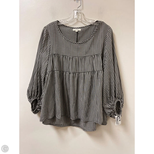Top Long Sleeve By Max Studio In Black & White, Size: S