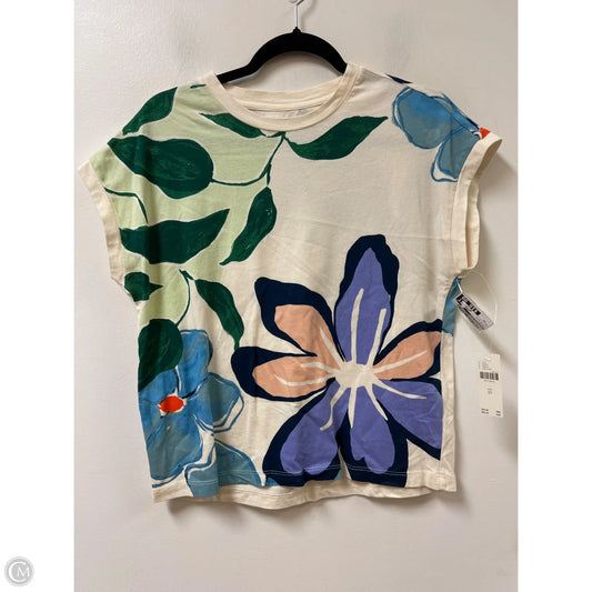 Top Short Sleeve By Anthropologie In Floral Print, Size: Xs