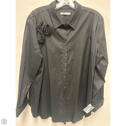 Blouse Long Sleeve By Chicos In Black, Size: Xl