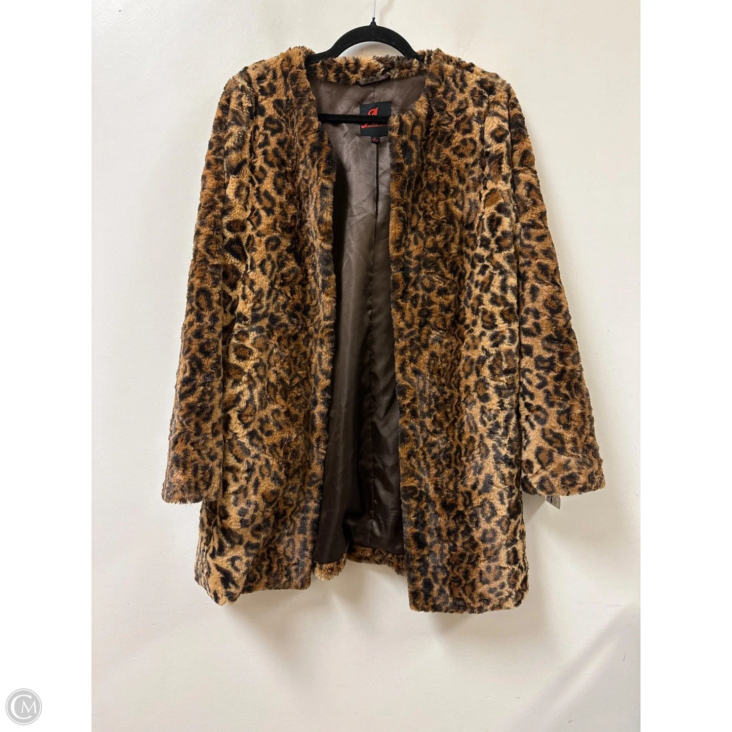 Coat Faux Fur & Sherpa By Clothes Mentor In Leopard Print, Size: M