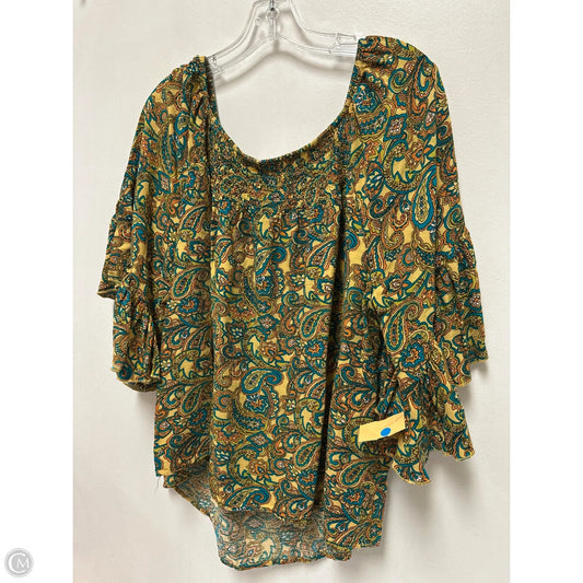 Top Short Sleeve By Cato In Blue & Green, Size: 2x