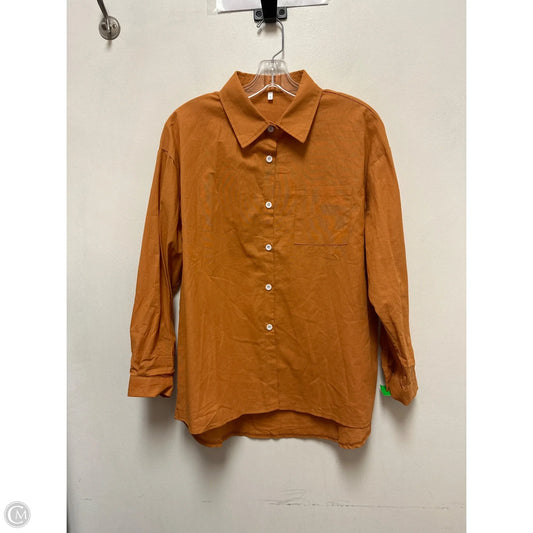 Blouse Long Sleeve By Clothes Mentor In Orange, Size: L