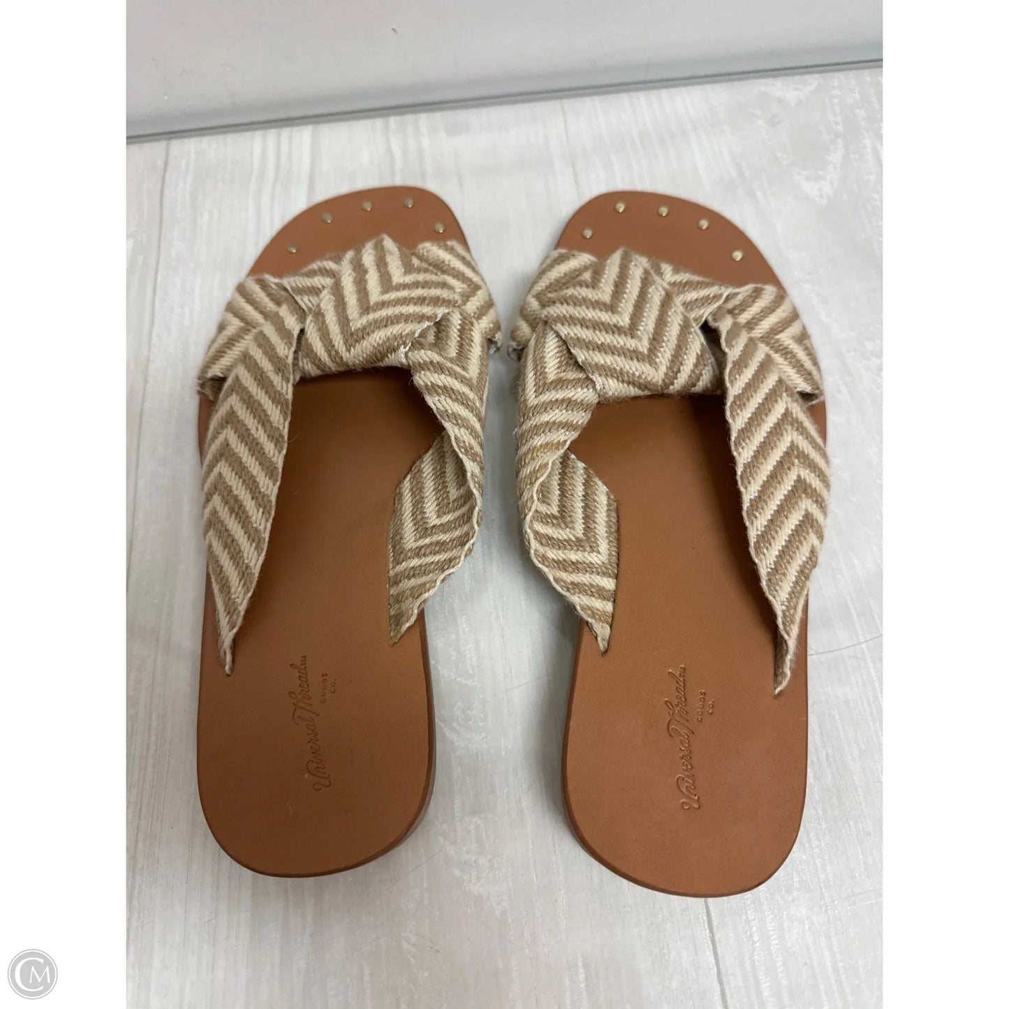 Sandals Flats By Universal Thread In Cream, Size: 6