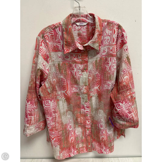 Blouse Long Sleeve By Alia In Orange & Pink, Size: Xl