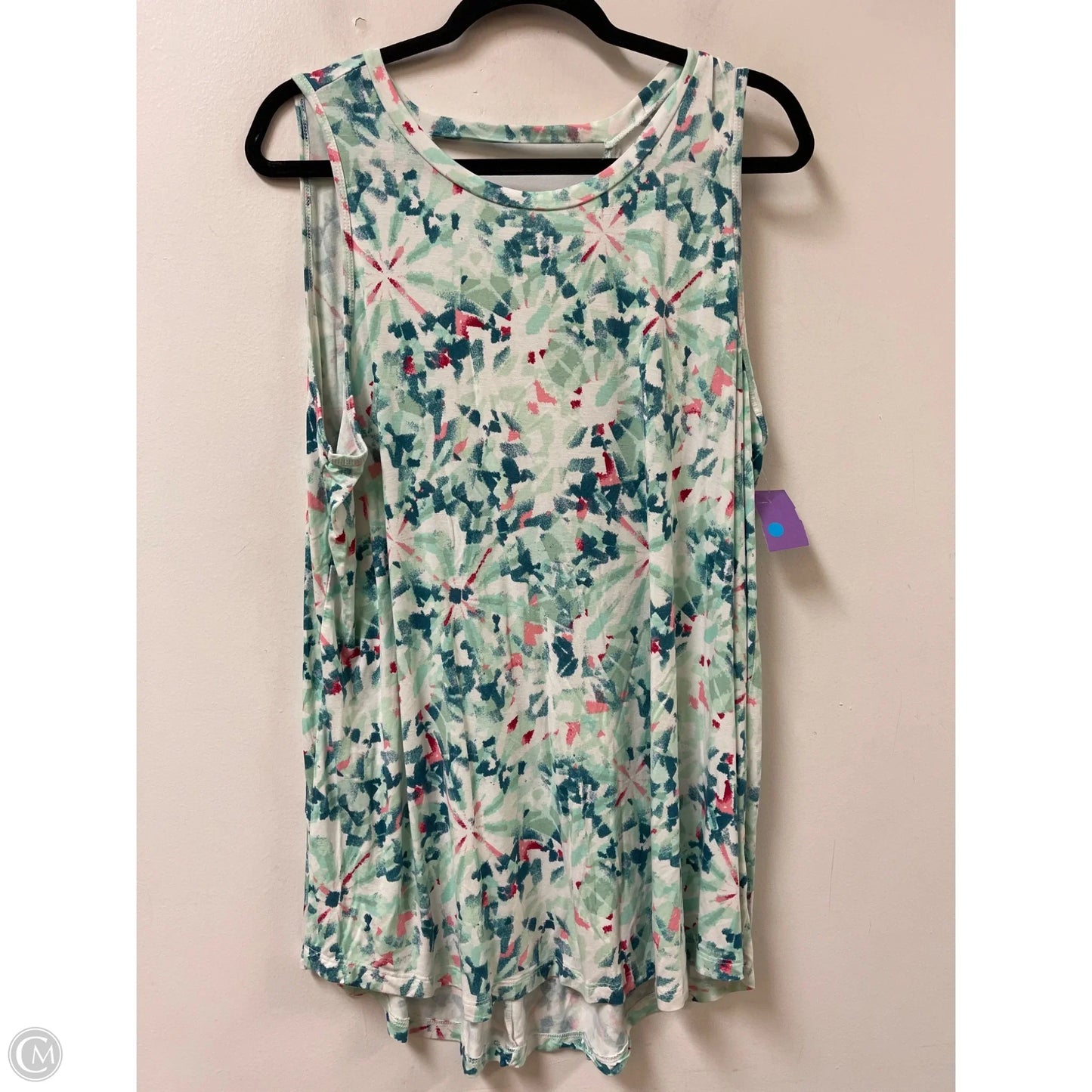 Top Sleeveless By Livi Active In Green, Size: 2x