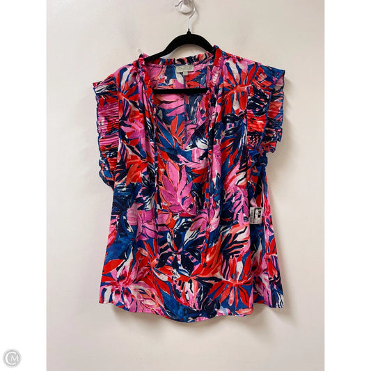 Top Sleeveless By Chenault In Pink & Red, Size: 1x