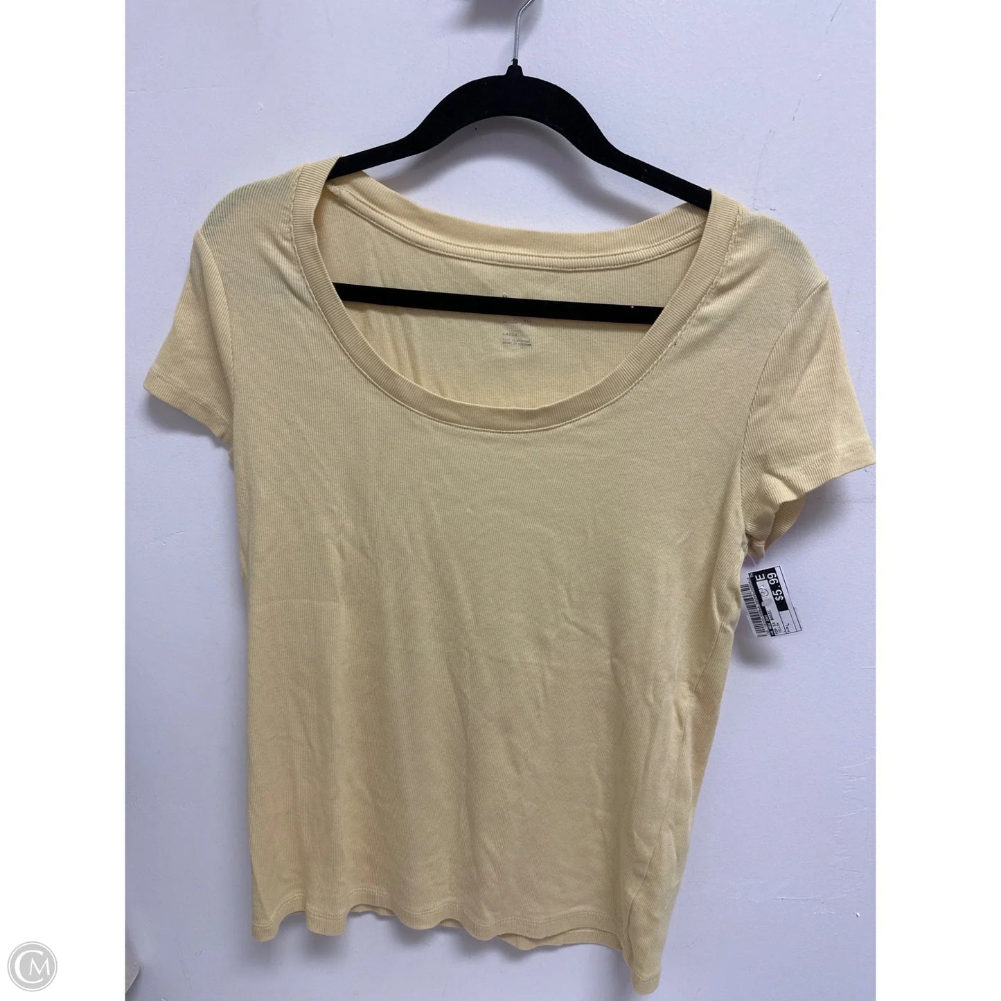 Top Short Sleeve Basic By A New Day In Yellow, Size: L