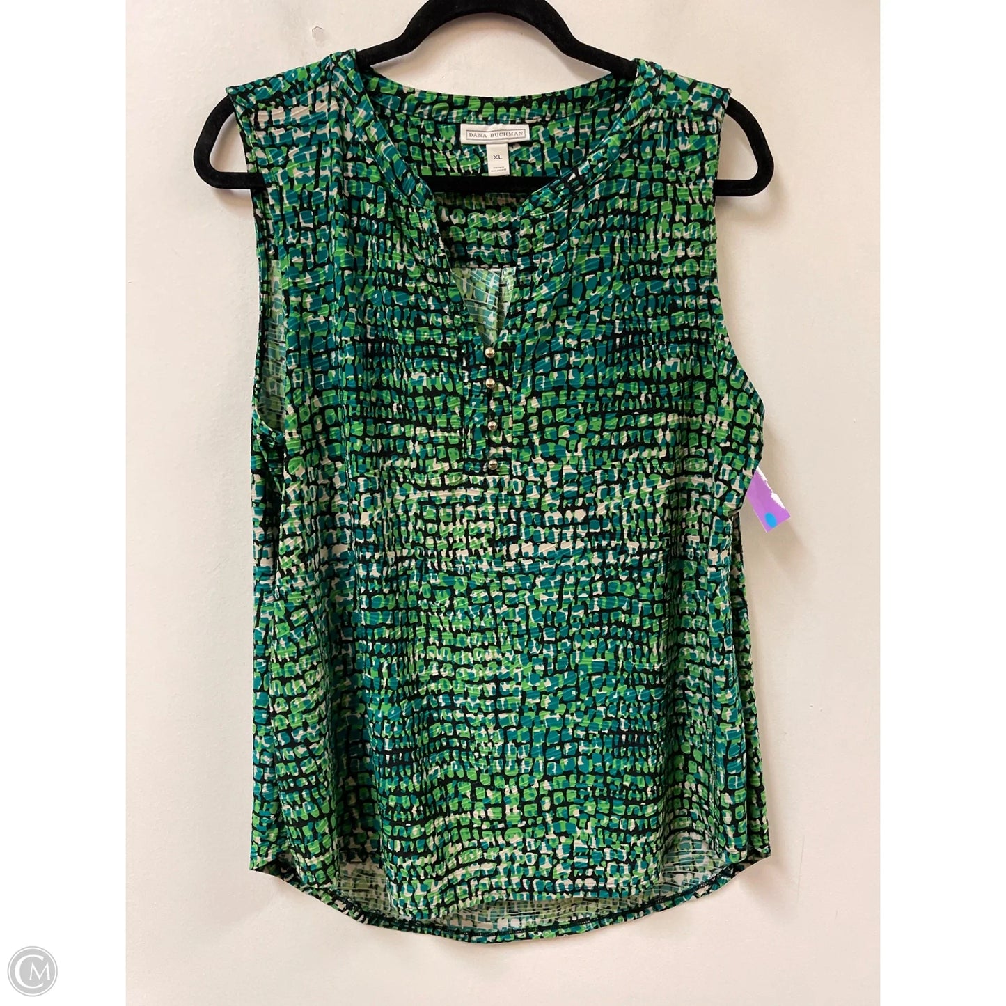 Top Sleeveless By Dana Buchman In Green, Size: Xl