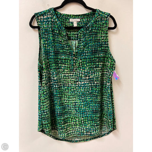 Top Sleeveless By Dana Buchman In Green, Size: Xl