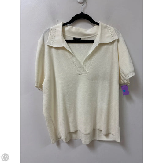 Sweater Short Sleeve By Talbots In Ivory, Size: 2x