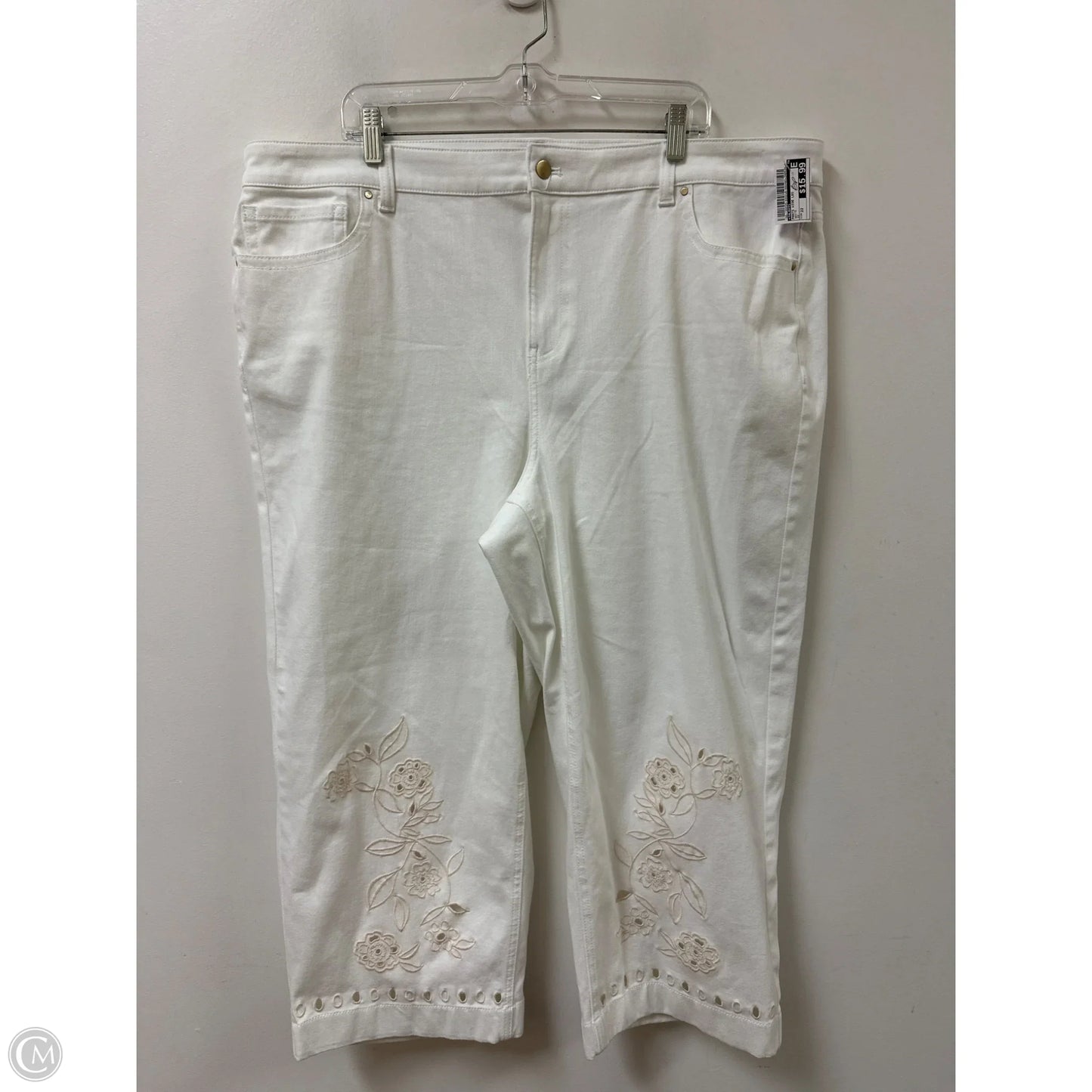 Pants Wide Leg By Talbots In White, Size: 22
